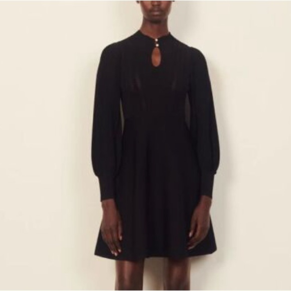 Sandro Black Long Sleeve Dress - Picture 10 of 11